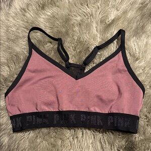 PINK Victoria's Secret Mauve and Black Sports Bra